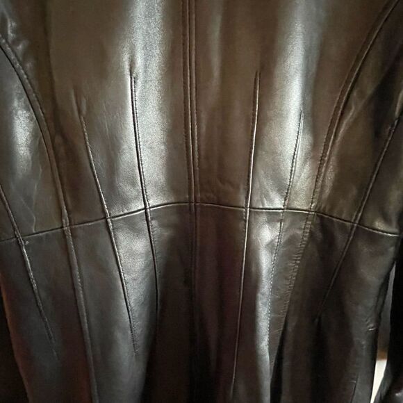 Pelle Studio~  Black Long Leather Jacket ~ Fully Lined ~ size XL~smooth leather - Picture 5 of 16